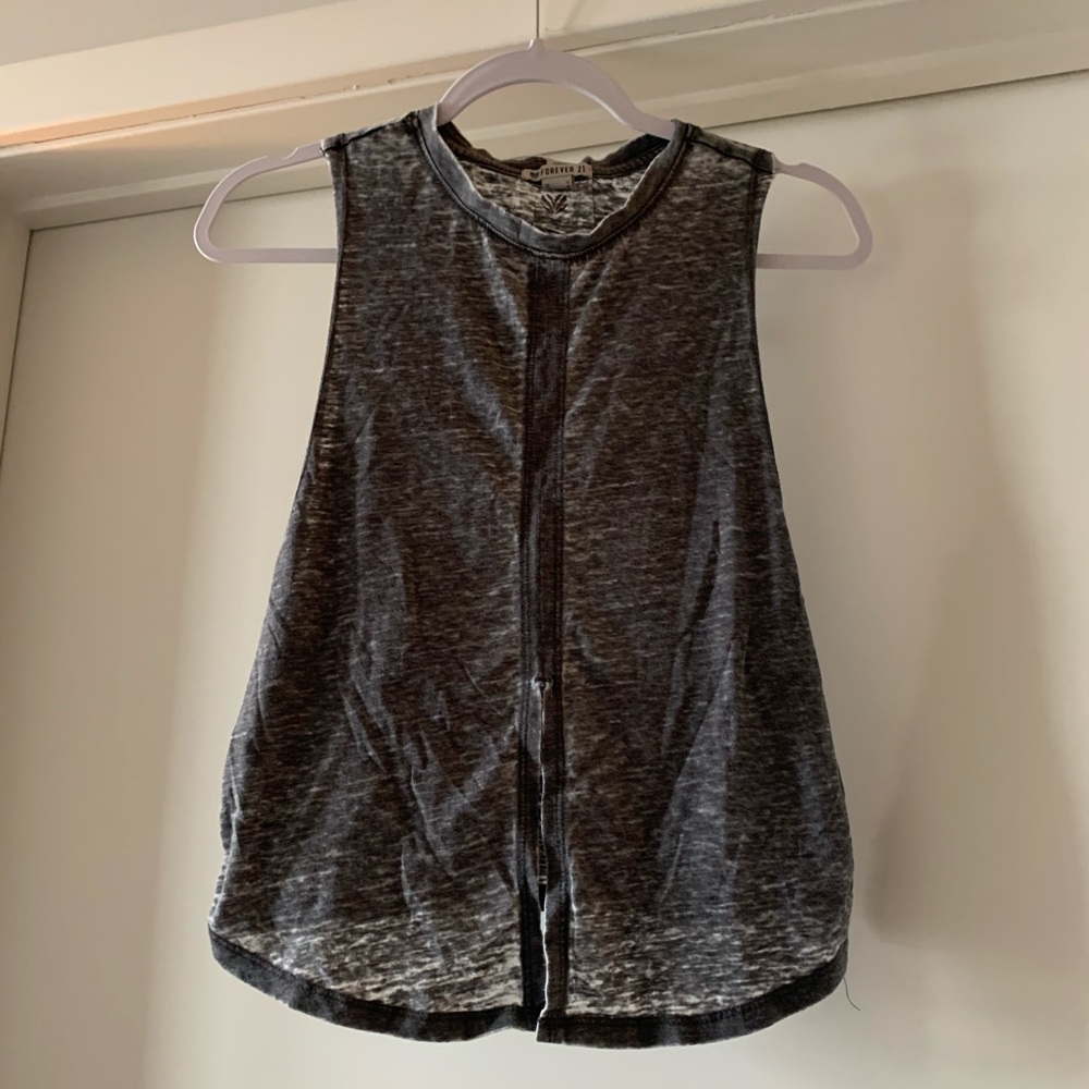 Cropped burnout tank